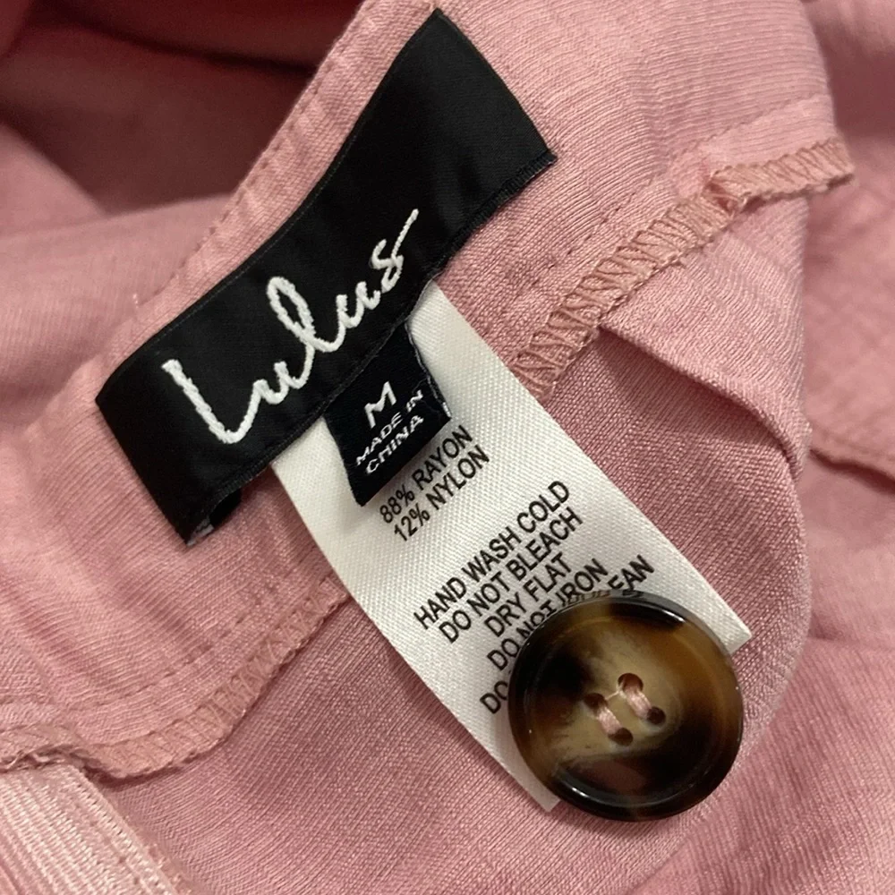 Lulu’s Imagine That Mauve Pink Tie-Back Cutout Culotte Jumpsuit Size Medium - Picture 6 of 7